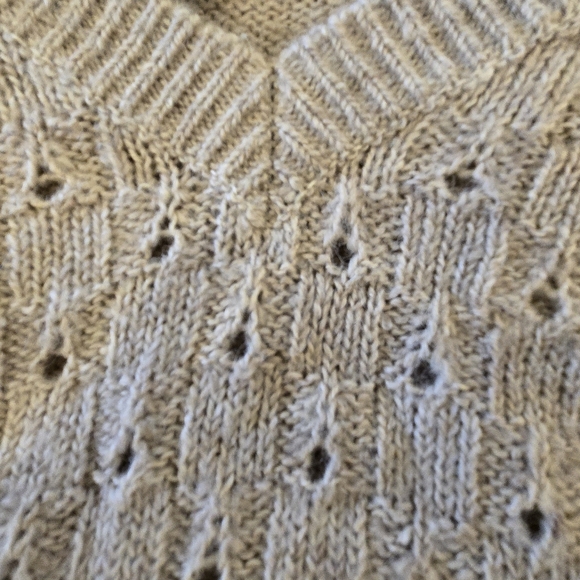 XL Tristan Beige Oatmeal V neck Long Sleeve lightweight wool blend sweater - Picture 8 of 8